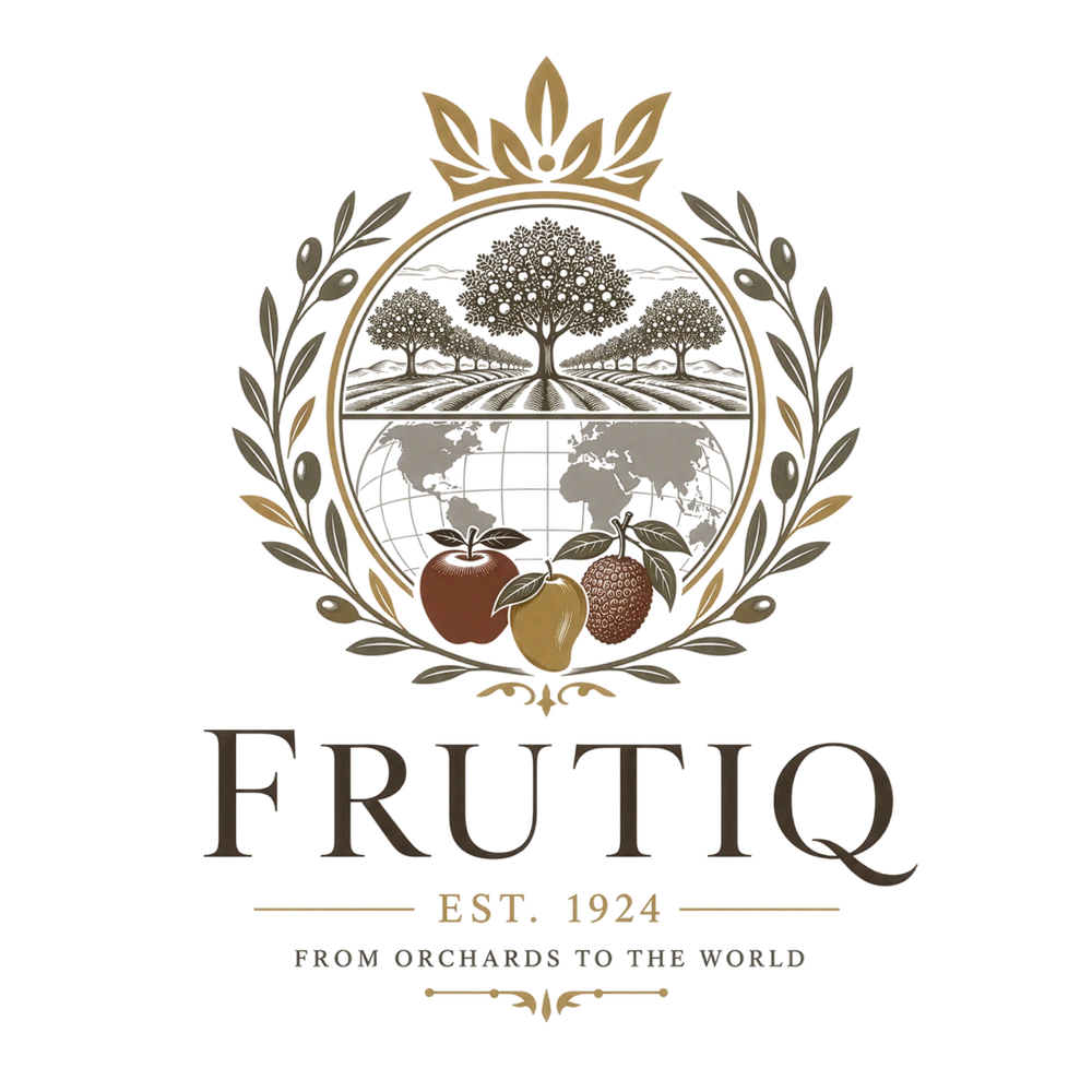 FRUTIQ official crest, Est. 1924, From Orchards To The World
